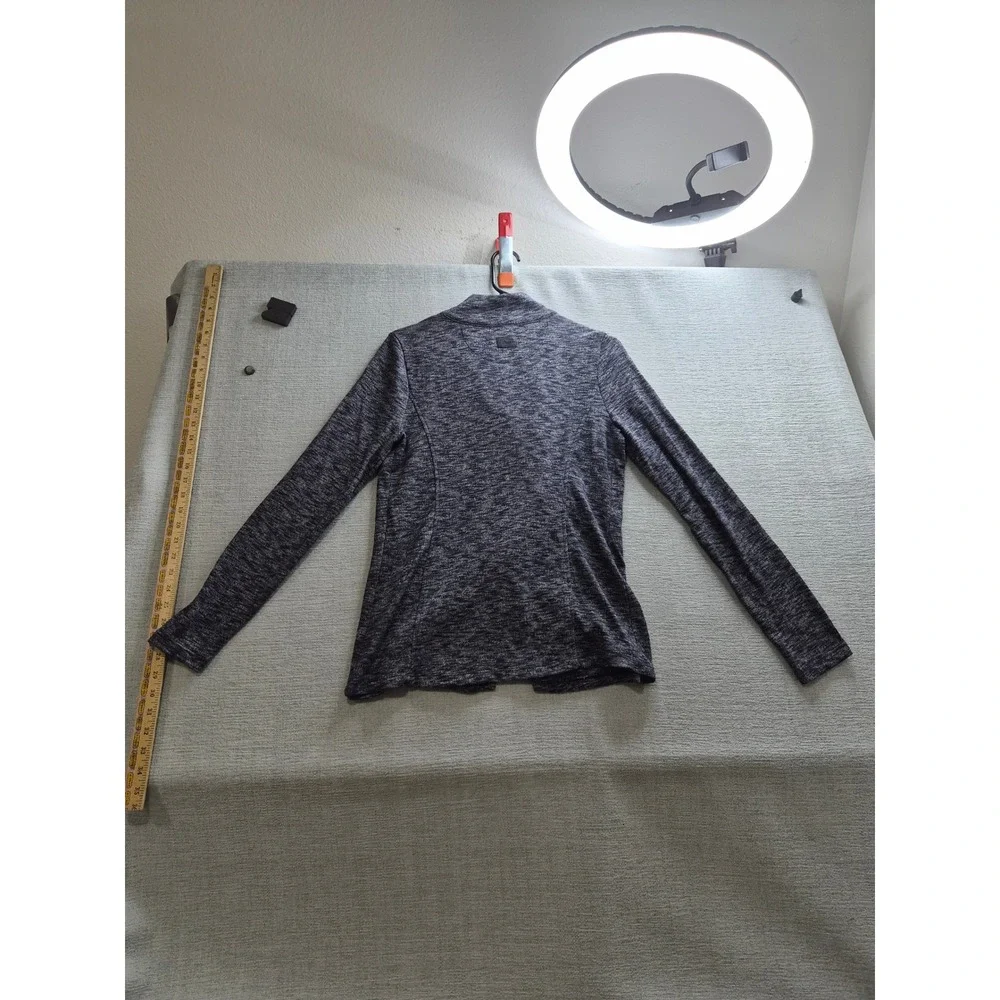 G.H. Bass & Co. Cardigan Sweater Womens Small Heather Gray Wrap Front Full Zip